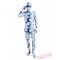 Blue White Camouflage Lycra Spandex BodySuit | Zentai Suit