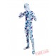 Blue White Camouflage Lycra Spandex BodySuit | Zentai Suit