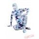 Blue White Camouflage Lycra Spandex BodySuit | Zentai Suit