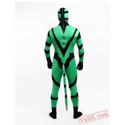 Green Black Lycra Spandex BodySuit | Zentai Suit