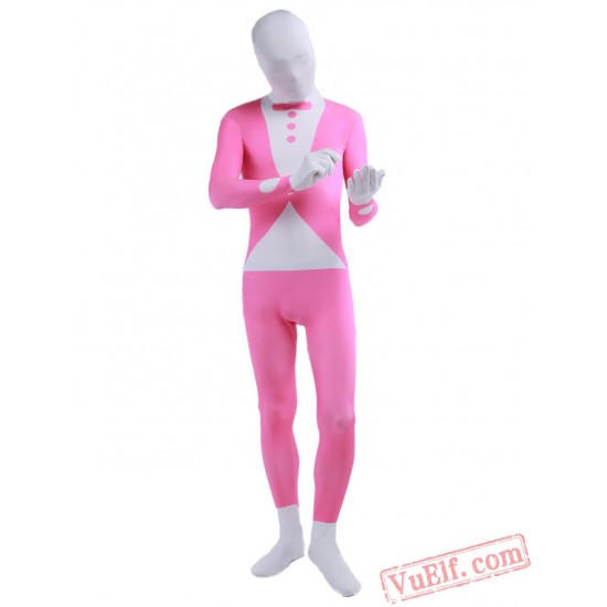 Pink Tuxedo Costumes - Lycra Spandex BodySuit | Zentai Suit