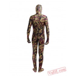 Hunter Green Camouflage Lycra Spandex BodySuit | Zentai Suit