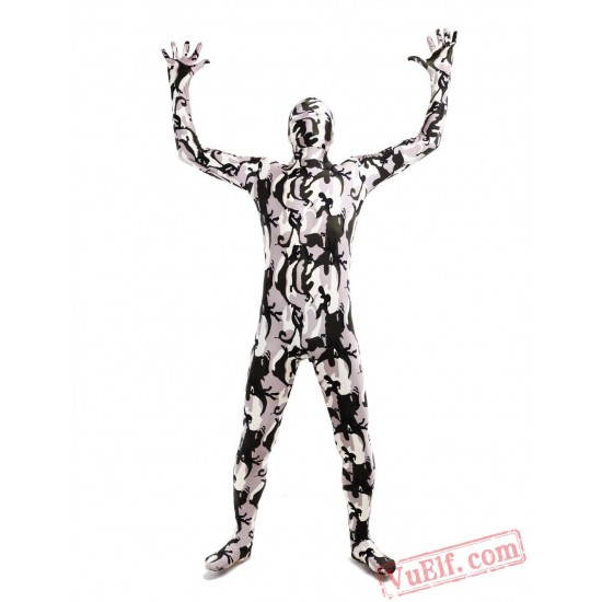 Hunter Green Multicolour Lycra Spandex BodySuit | Zentai Suit