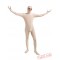 Beige Open Face Lycra Spandex BodySuit | Zentai Suit