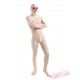 Beige Open Face Lycra Spandex BodySuit | Zentai Suit