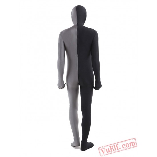 Black Grey Lycra Spandex BodySuit | Zentai Suit