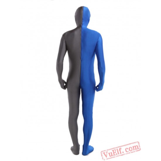 Blue Grey Lycra Spandex BodySuit | Zentai Suit