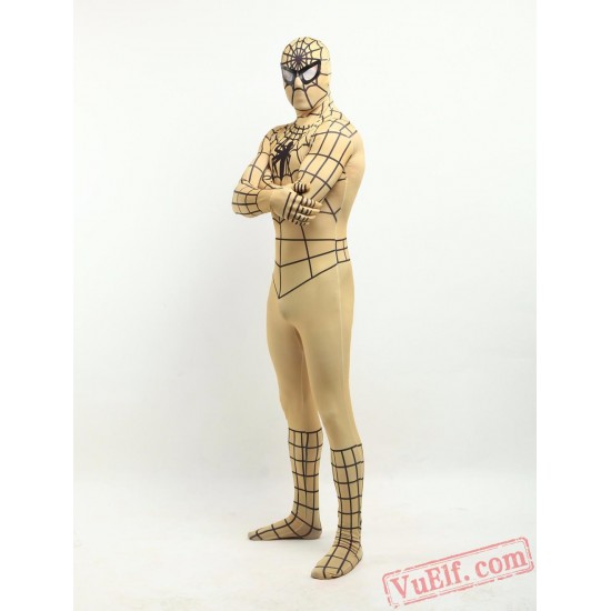 Black Stripe Golden Lycra Spandex BodySuit | Zentai Suit