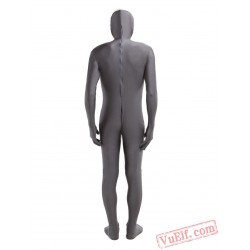 Dark Gray Open Face Lycra Spandex BodySuit | Zentai Suit