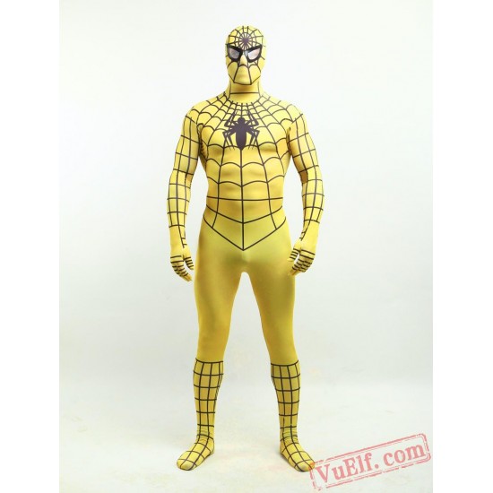 Yellow Spiderman Costumes - Lycra Spandex BodySuit | Zentai Suit