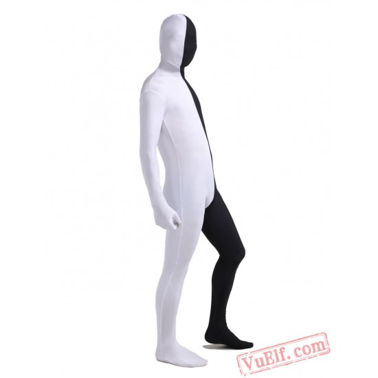 Black White Lycra Spandex BodySuit | Zentai Suit