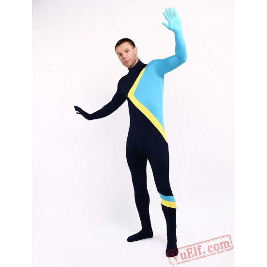 Black Blue Lycra Spandex BodySuit | Zentai Suit