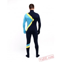 Black Blue Lycra Spandex BodySuit | Zentai Suit