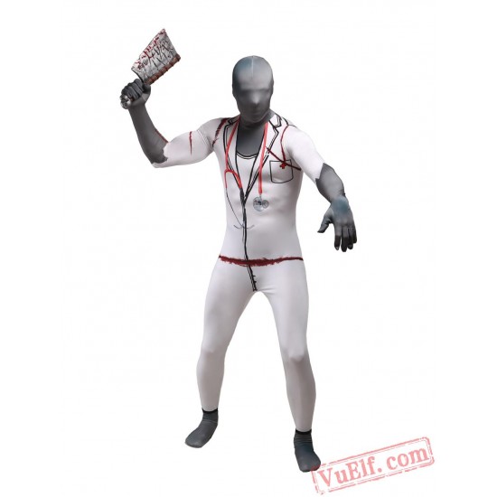 Bloodthirsty Doctor Zombie Lycra Spandex BodySuit | Zentai Suit