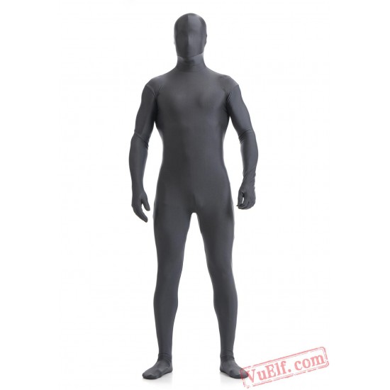 Funny Dark Gray Lycra Spandex BodySuit | Zentai Suit