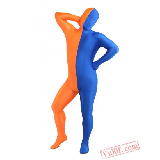 Funny Orange Blue Lycra Spandex BodySuit | Zentai Suit